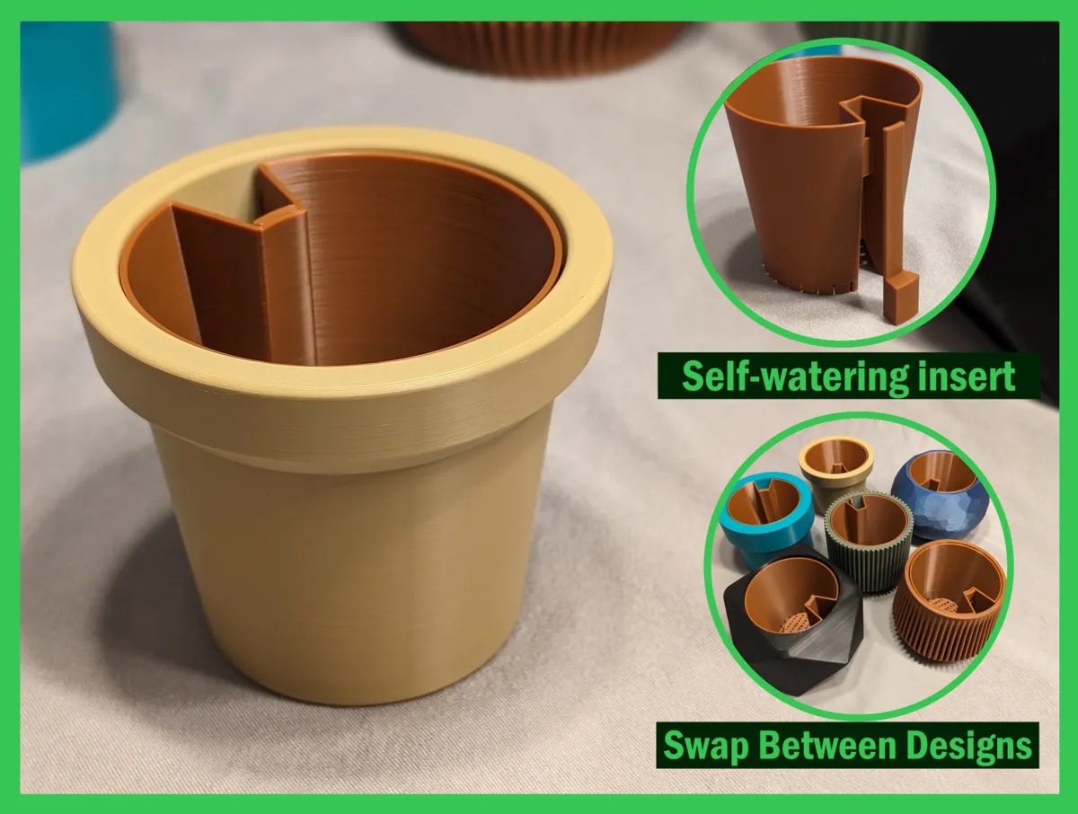 VASA Planter Bin Self Watering 3"-7.5" /75-190mm, photo 2 of 2 - Self-watering Planters, planterpot