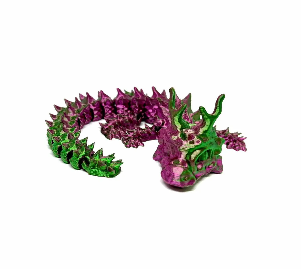Robust articulated rough scale dragon with horns!, photo 4 of 4 - Robust articulated rough scale dragon with horns! Toys & Games