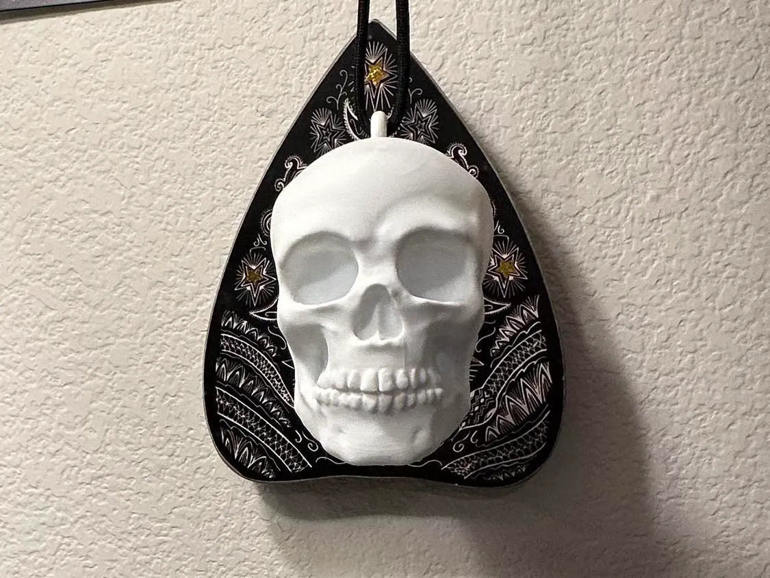 Hanging Detailed Gothic Skull Tealight Lantern, photo 4 of 4 - Hanging Detailed Gothic Skull Tealight Lantern Household
