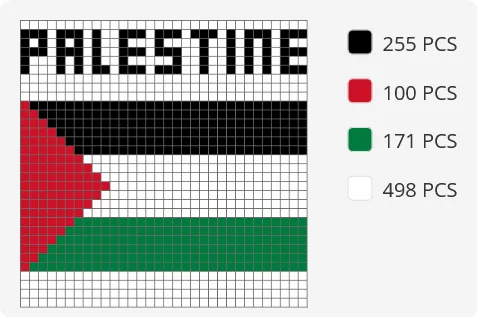 Pixel art Palestine, photo 3 of 3 - Pixel art Palestine Home Decor Items