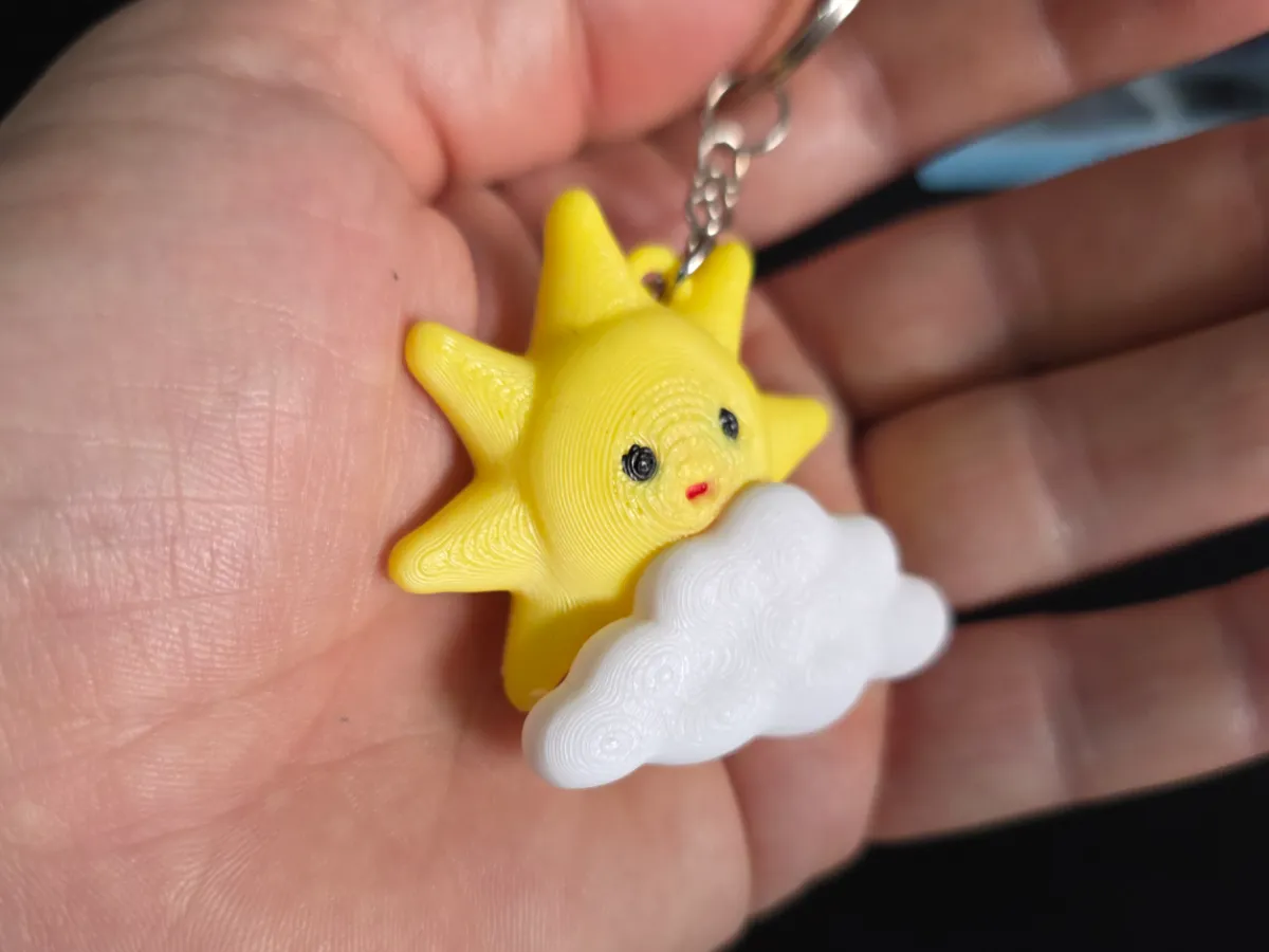 Sunny Day with Cloud keychain