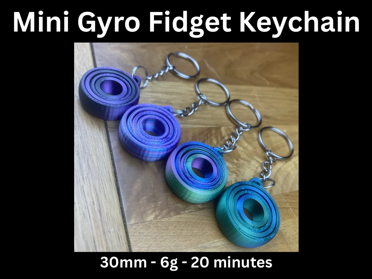 Mini Gyro Fidget Keychain Toy 4 Rings