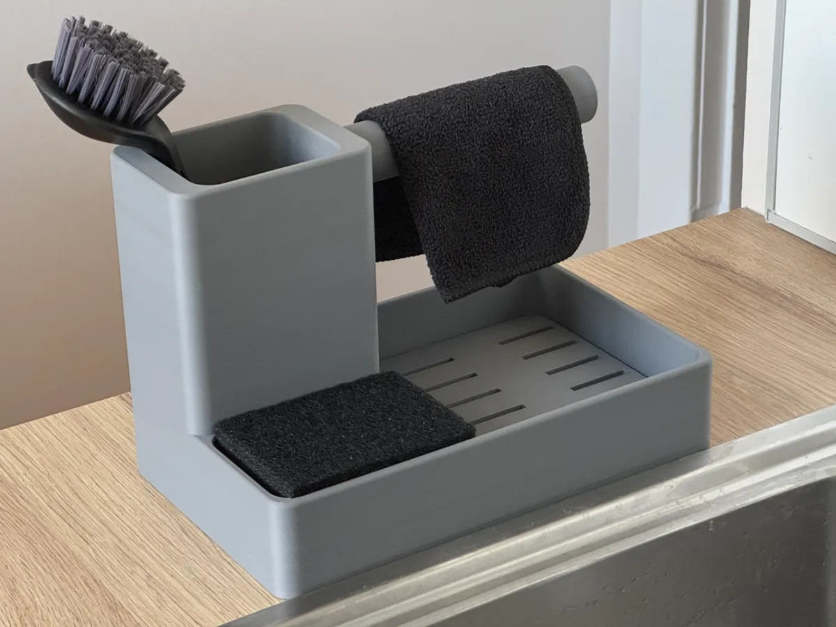 Kitchen Sink Organizer with Towel Bar + Drip Tray
