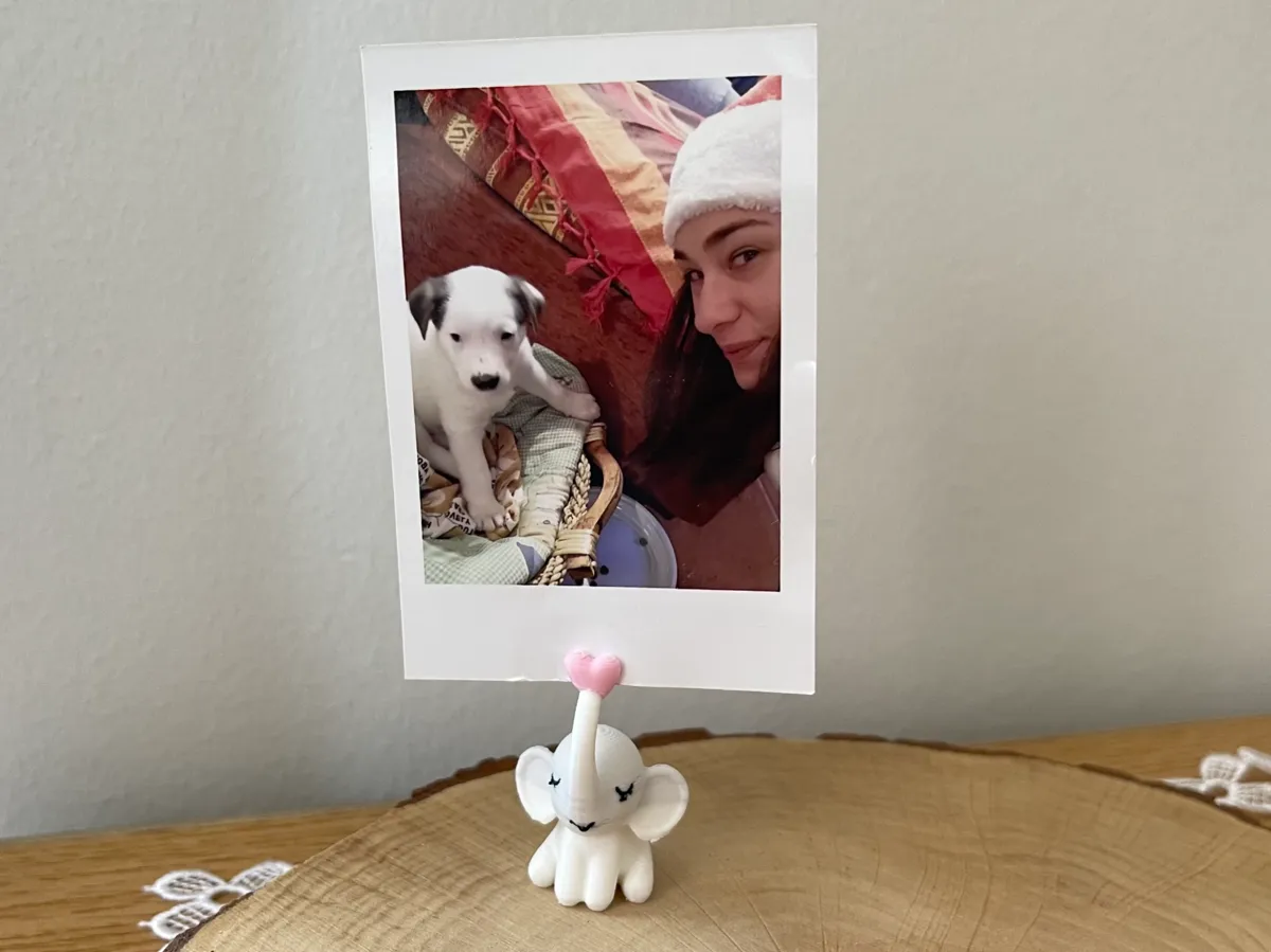 Cute elephant heart photo holder