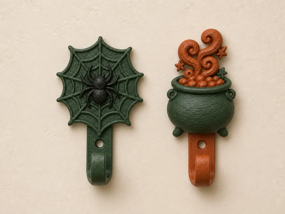 Halloween Wall Hooks, Spider & Bubbling Witch Set - Towel Hooks & Rails, in stock