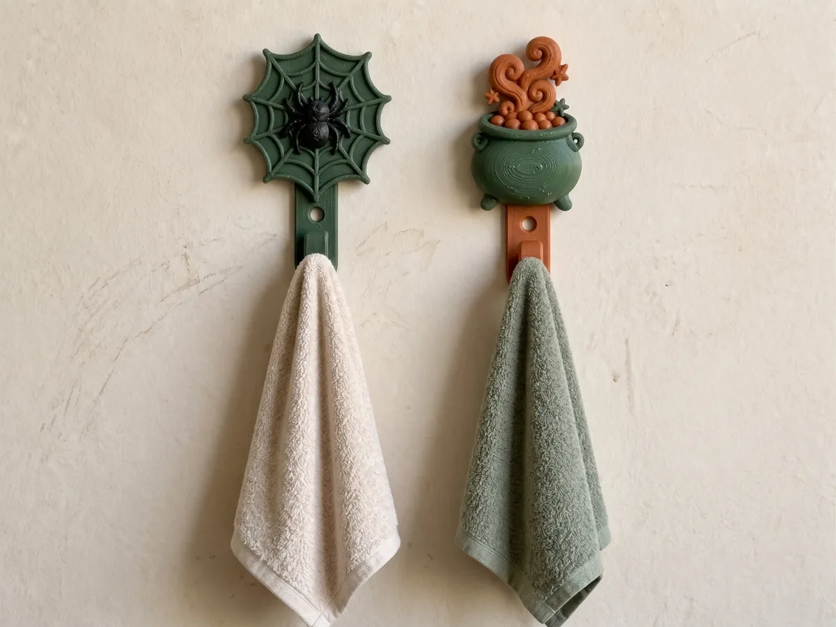 Halloween Wall Hooks, Spider & Bubbling Witch Set, photo 2 of 3 - Halloween Wall Hooks, Spider & Bubbling Witch Set Storage & Organisation