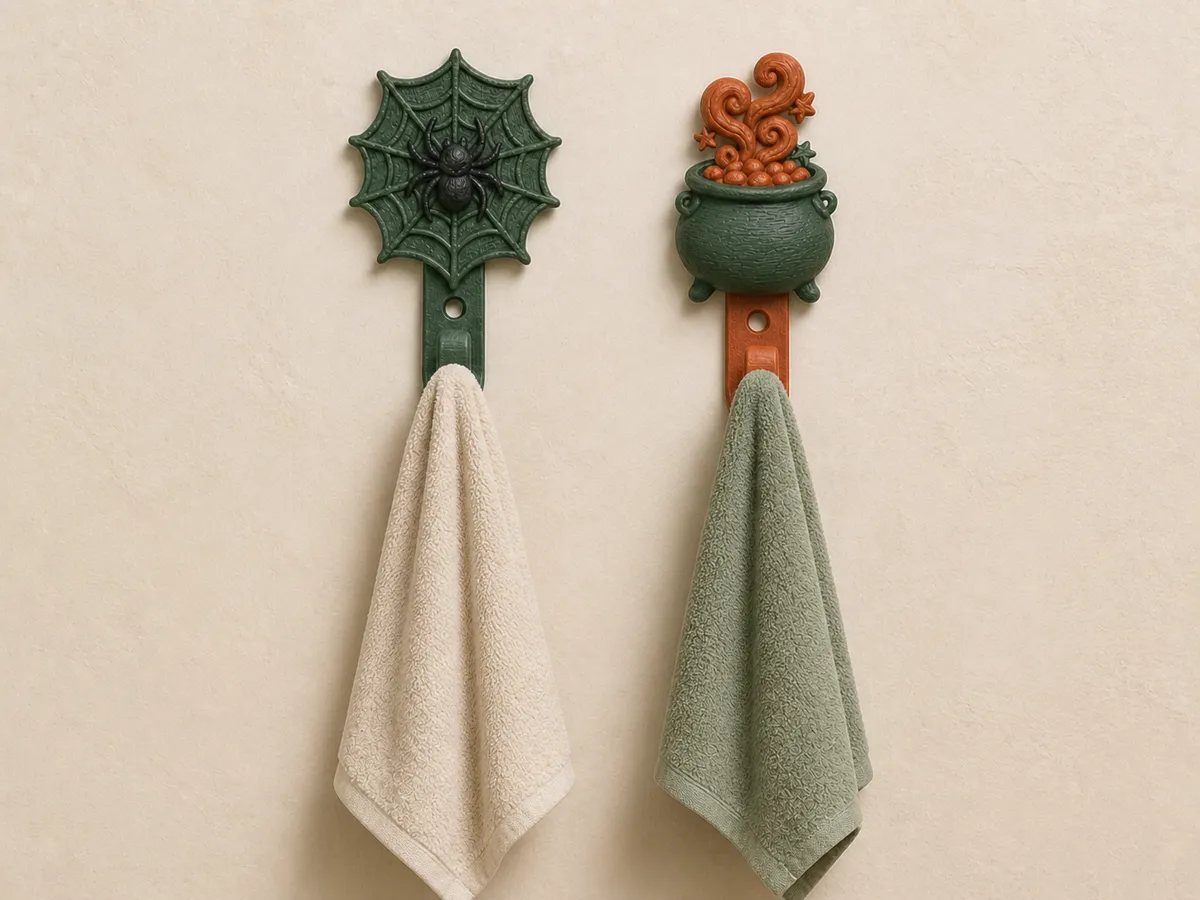 Halloween Wall Hooks, Spider & Bubbling Witch Set, photo 3 of 3 - Halloween Wall Hooks, Spider & Bubbling Witch Set Storage & Organisation