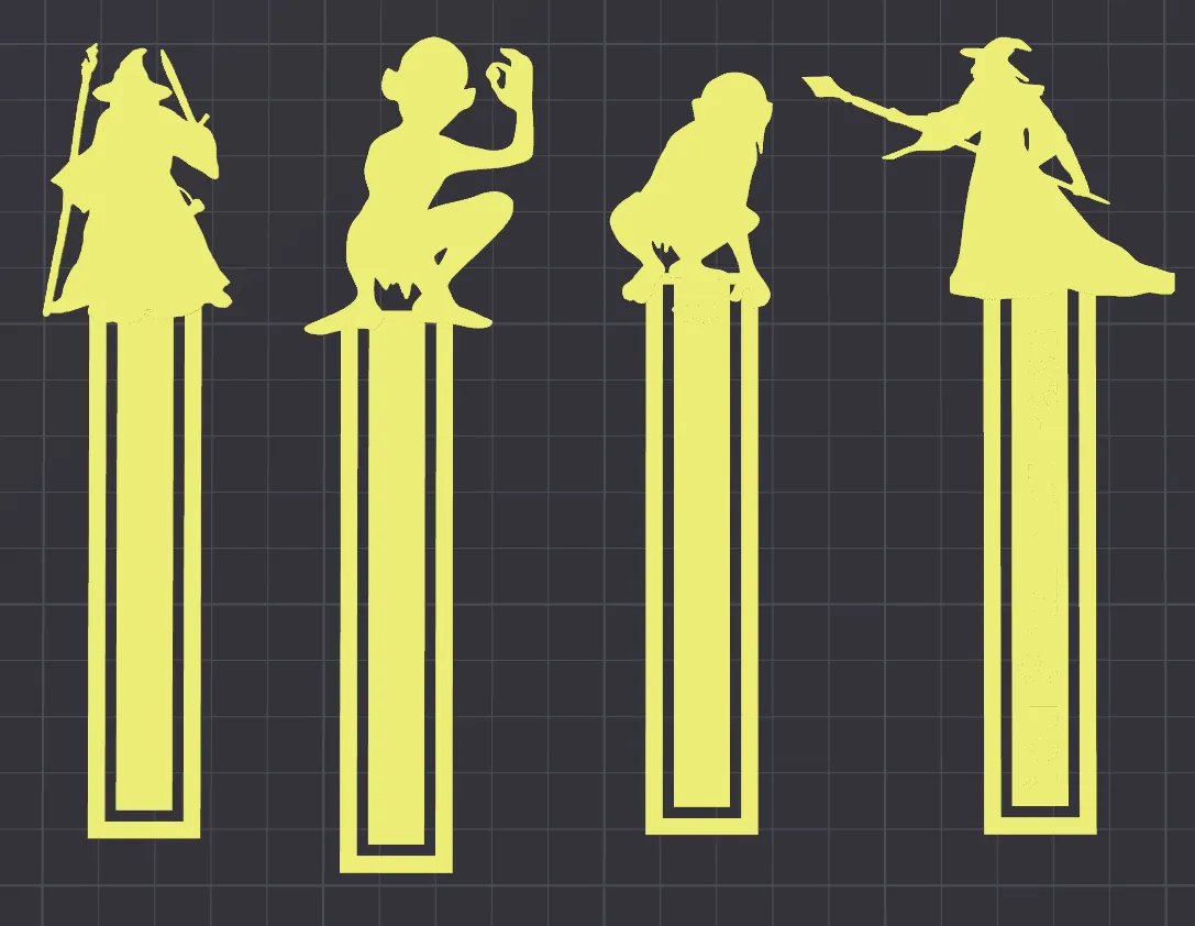 Gandalf & Gollum Bookmarks, photo 2 of 2 - Gandalf & Gollum Bookmarks Art