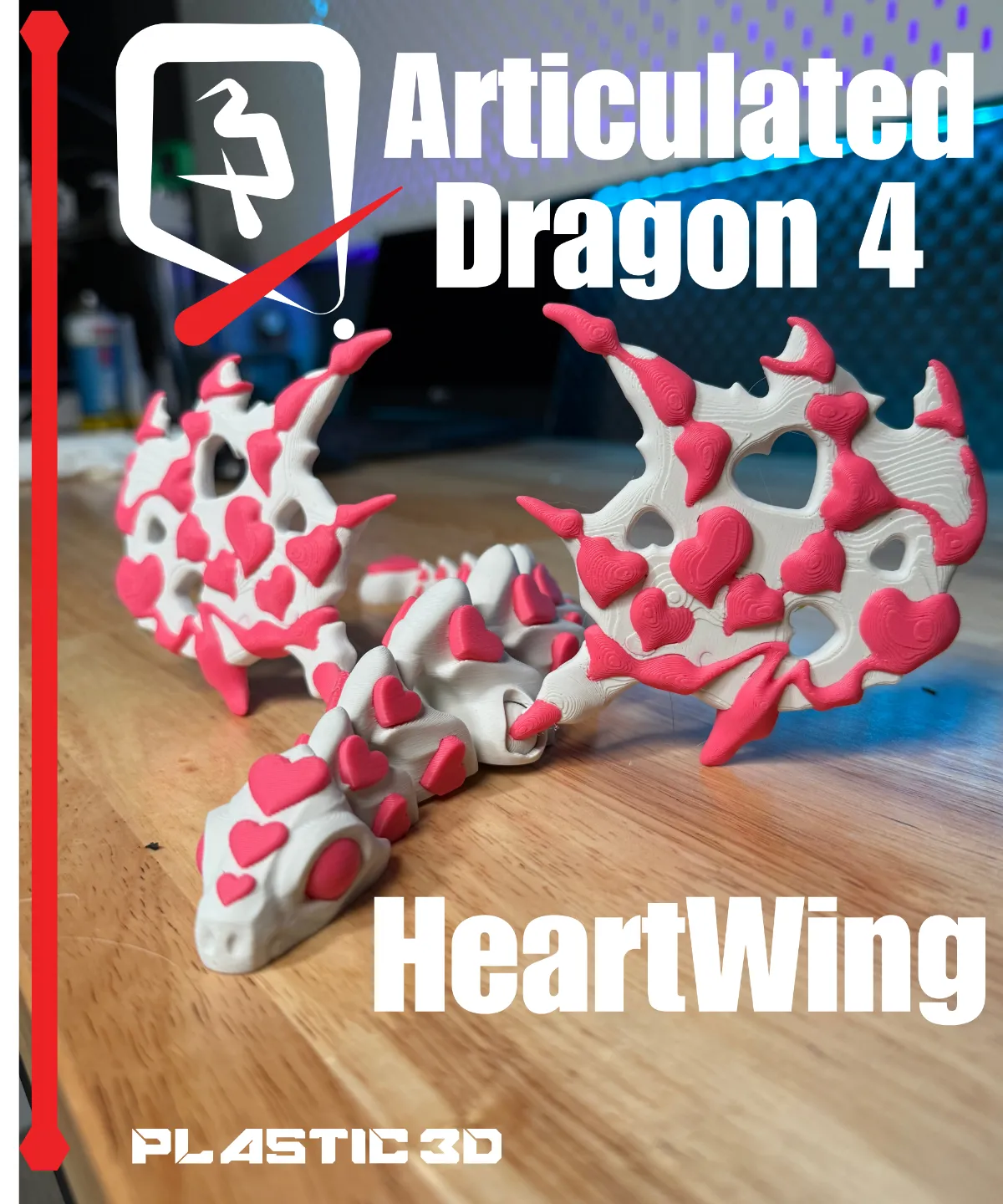 Articulated Dragon 4, HeartWing, photo 3 of 4 - Articulated Dragon 4, HeartWing Fidget & Sensory Toys