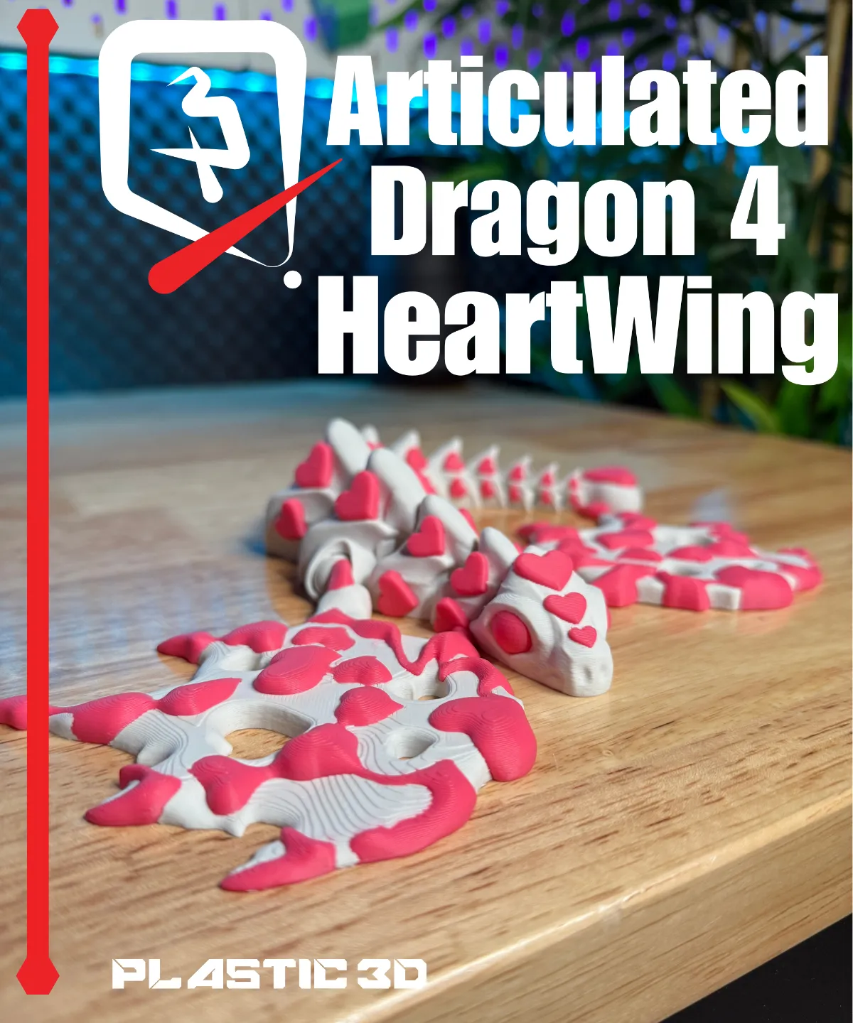 Articulated Dragon 4, HeartWing, photo 4 of 4 - Articulated Dragon 4, HeartWing Fidget & Sensory Toys