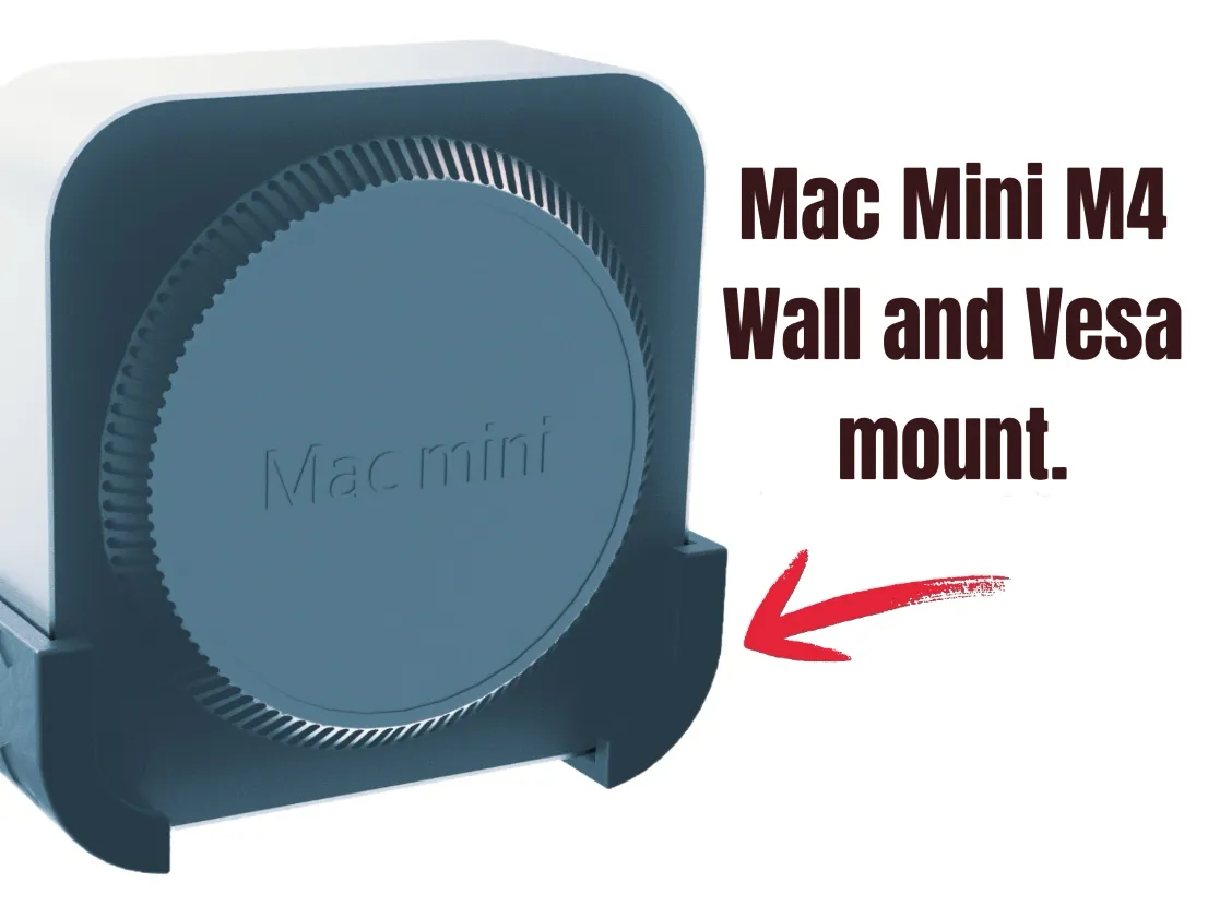 Mac Mini M4 Wall and Vesa Mount. Hexagon Design.