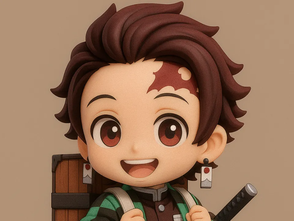 tanjiro with bag - demon slayer miniatur
