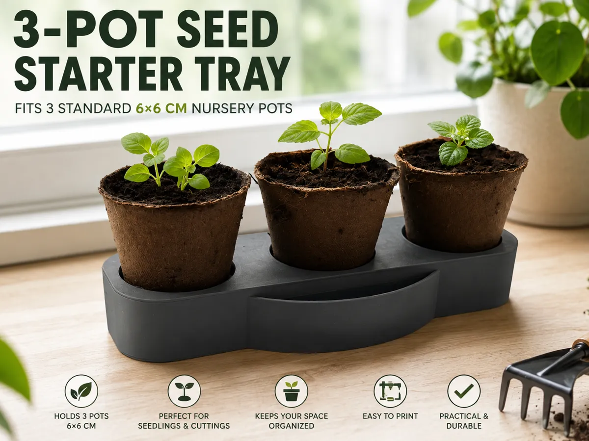 3-Pot Seed Starter Tray