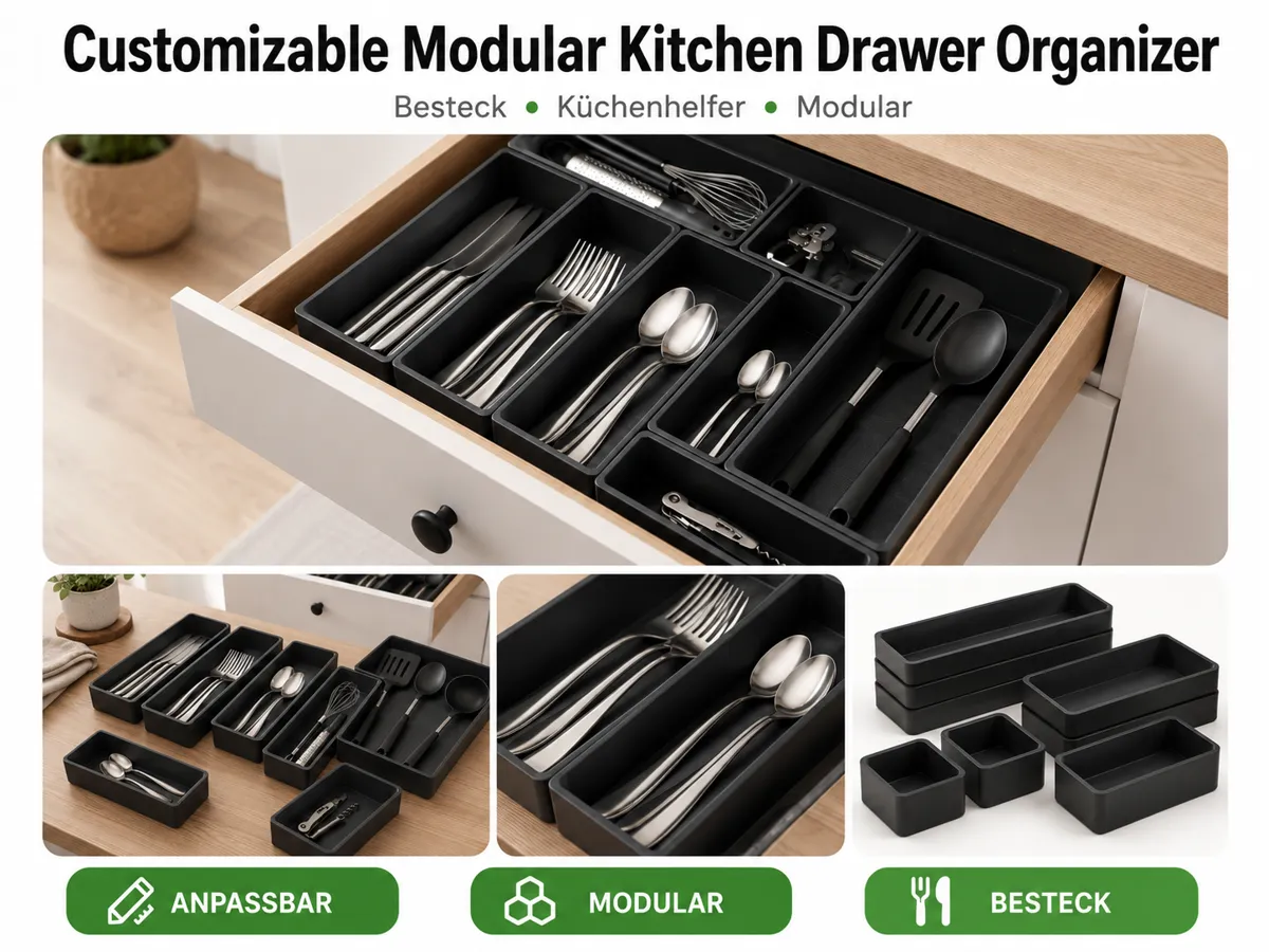 Customizable Modular Kitchen Drawer Organizer