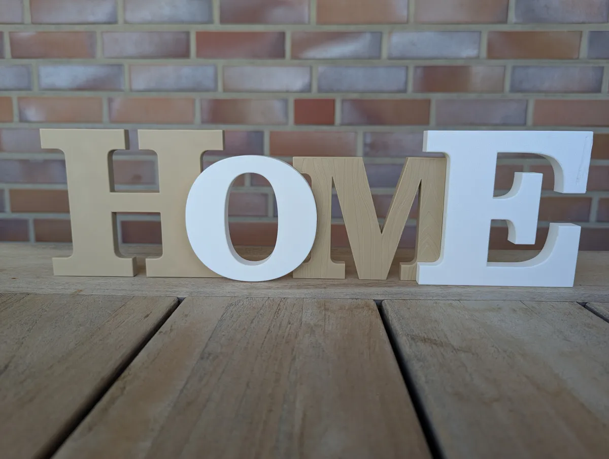 Interlocking "HOME" Desk Sign & Shelf Decor, photo 3 of 4 - Interlocking "HOME" Desk Sign & Shelf Decor Home Decor Items