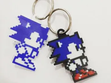 Sonic Pixel Art Keychain - Photo Keychains, in stock in India