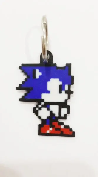 Sonic Pixel Art Keychain, photo 3 of 4 - Sonic Pixel Art Keychain Generative Art