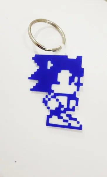 Sonic Pixel Art Keychain, photo 4 of 4 - Sonic Pixel Art Keychain Generative Art
