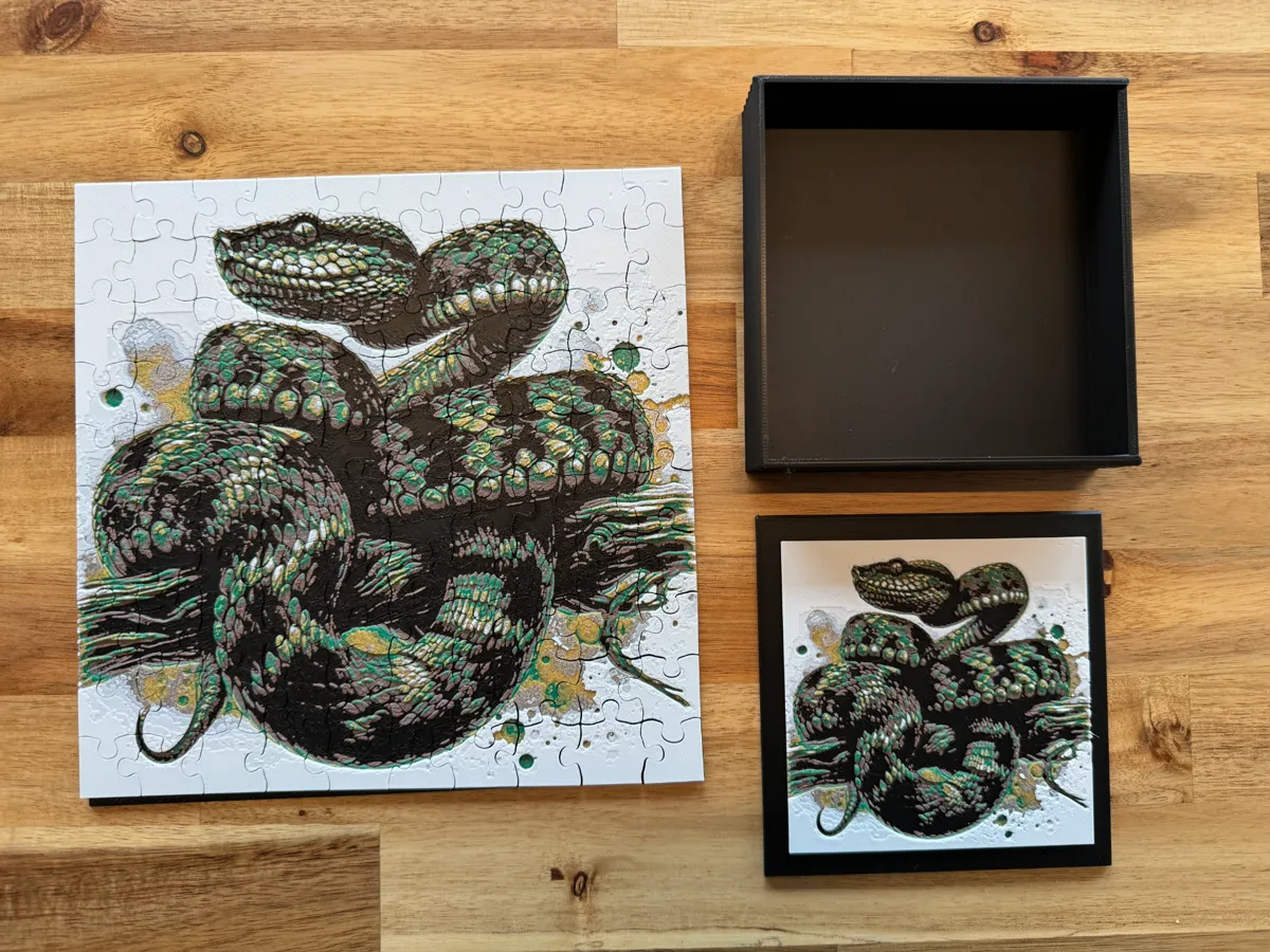 Bush Viper Snake - Puzzle & Box Lid, photo 2 of 4 - Bush Viper Snake - Puzzle & Box Lid Toys & Games