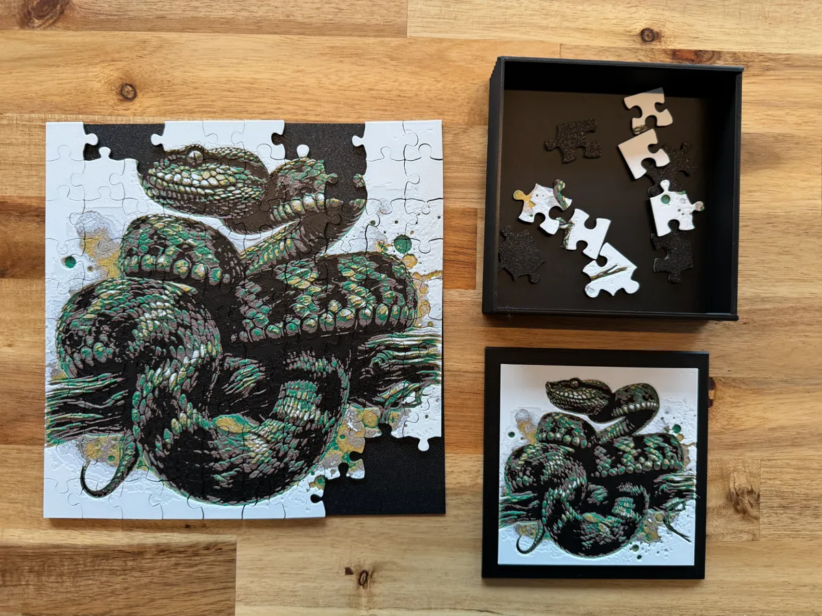 Bush Viper Snake - Puzzle & Box Lid, photo 3 of 4 - Bush Viper Snake - Puzzle & Box Lid Toys & Games