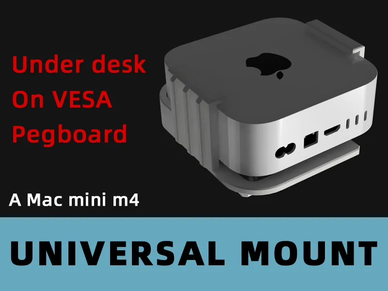mac mini m4 UNIVERSAL MOUNT (Skadis Desk VESA), photo 2 of 4 - mac mini m4 UNIVERSAL MOUNT (Skadis Desk VESA) Desk & Office