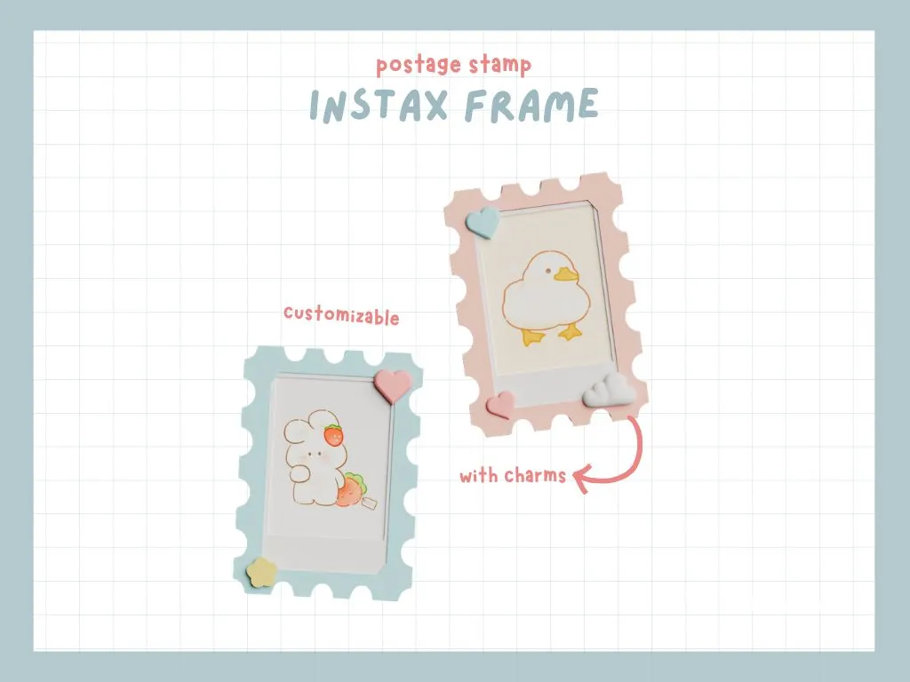 Cute Instax Photo Frame with Mini Charms