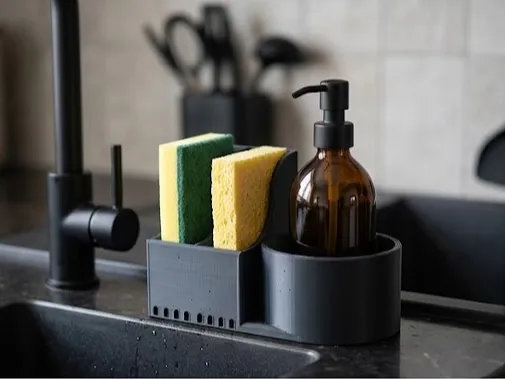 Kitchen Organizer, Dual Sponge & Soap Dispenser