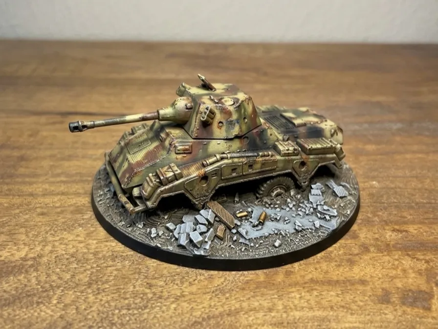 WW2 Tabletop Wargame - Ruined Puma Armored Vehicle