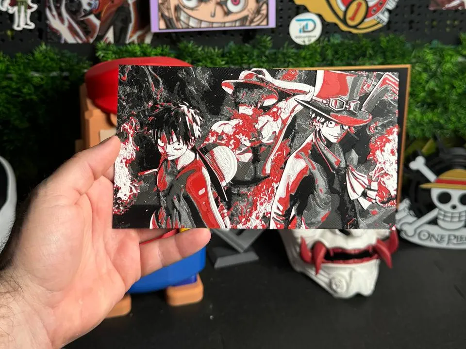 3 Brothers Luffy Sabo Ace Hue Forge - Anime Photo Art, in stock