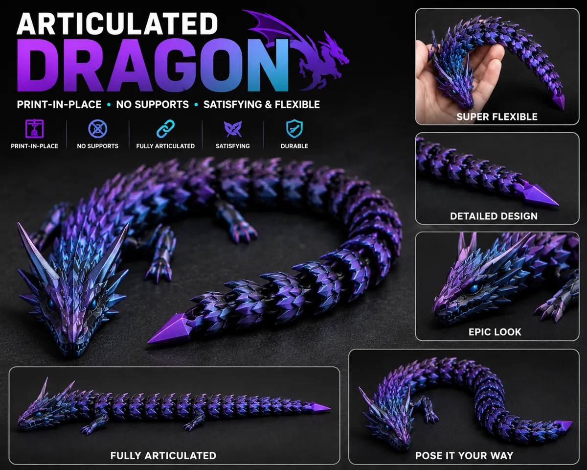 Articulated Crystal Dragon, photo 3 of 3 - Articulated Crystal Dragon Fidget & Sensory Toys