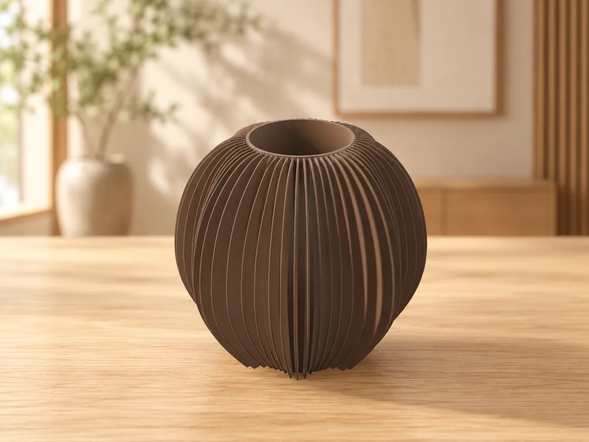 Pumpkin Lamella Vase, Autumn Decor