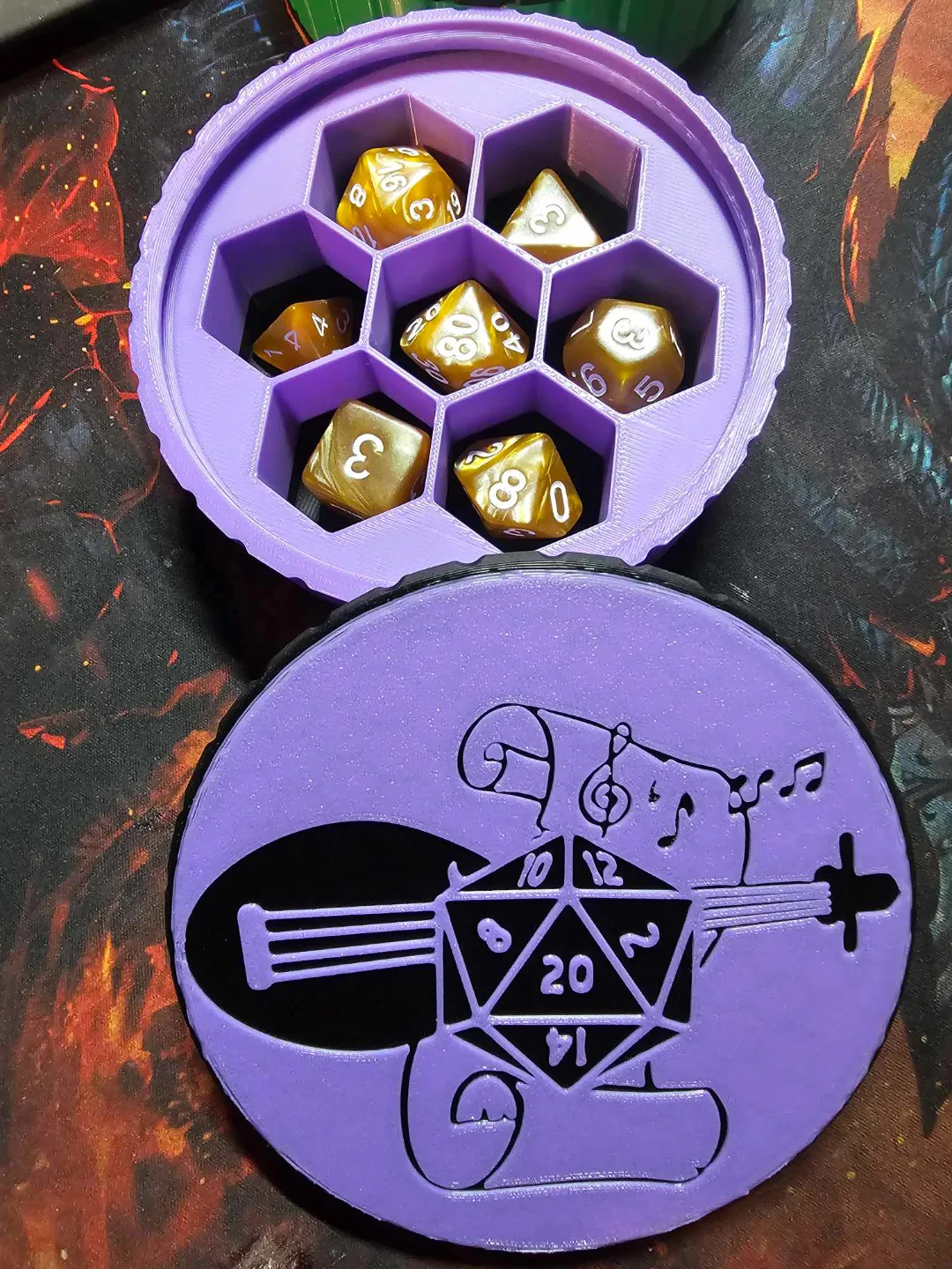 Bard's Ode, Dice Box with screw top lid, photo 3 of 4 - Bard's Ode, Dice Box with screw top lid Toys & Games