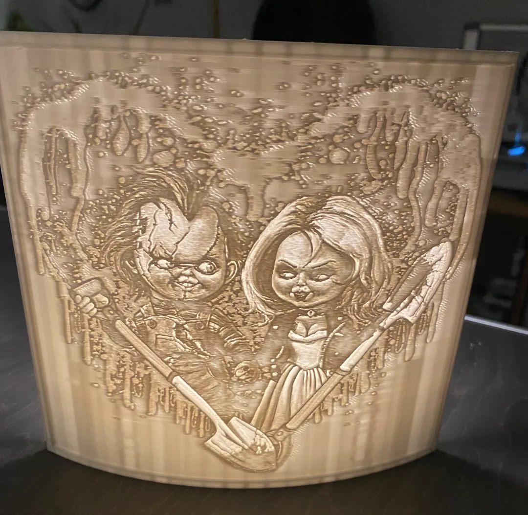 chucky and tiffany heart - Lithophane Photo Panels, in stock in India