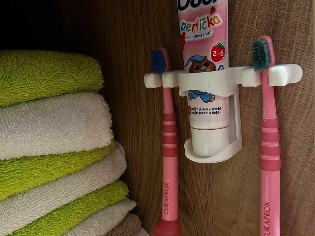 Toothbrush and toothpaste holder