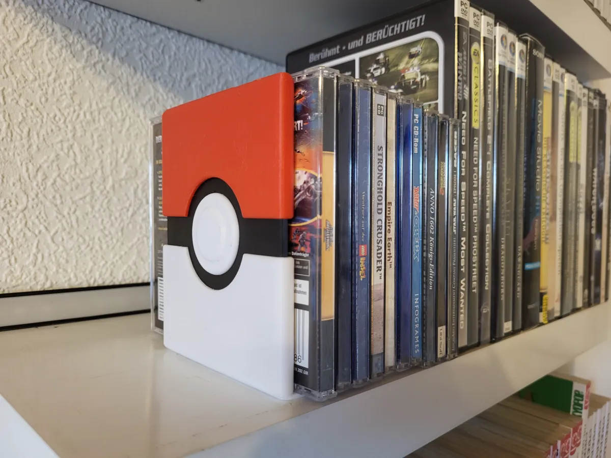 Pokemon Pokeball Bookend, photo 3 of 3 - Pokemon Pokeball Bookend Desk & Office