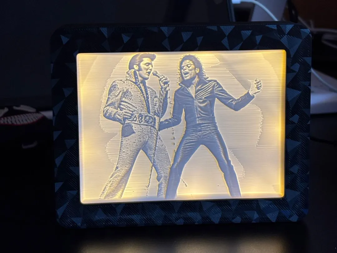 Michael Jackson and Elvis Presley LED Lamp - Photo Art & Lithophanes, in stock in India
