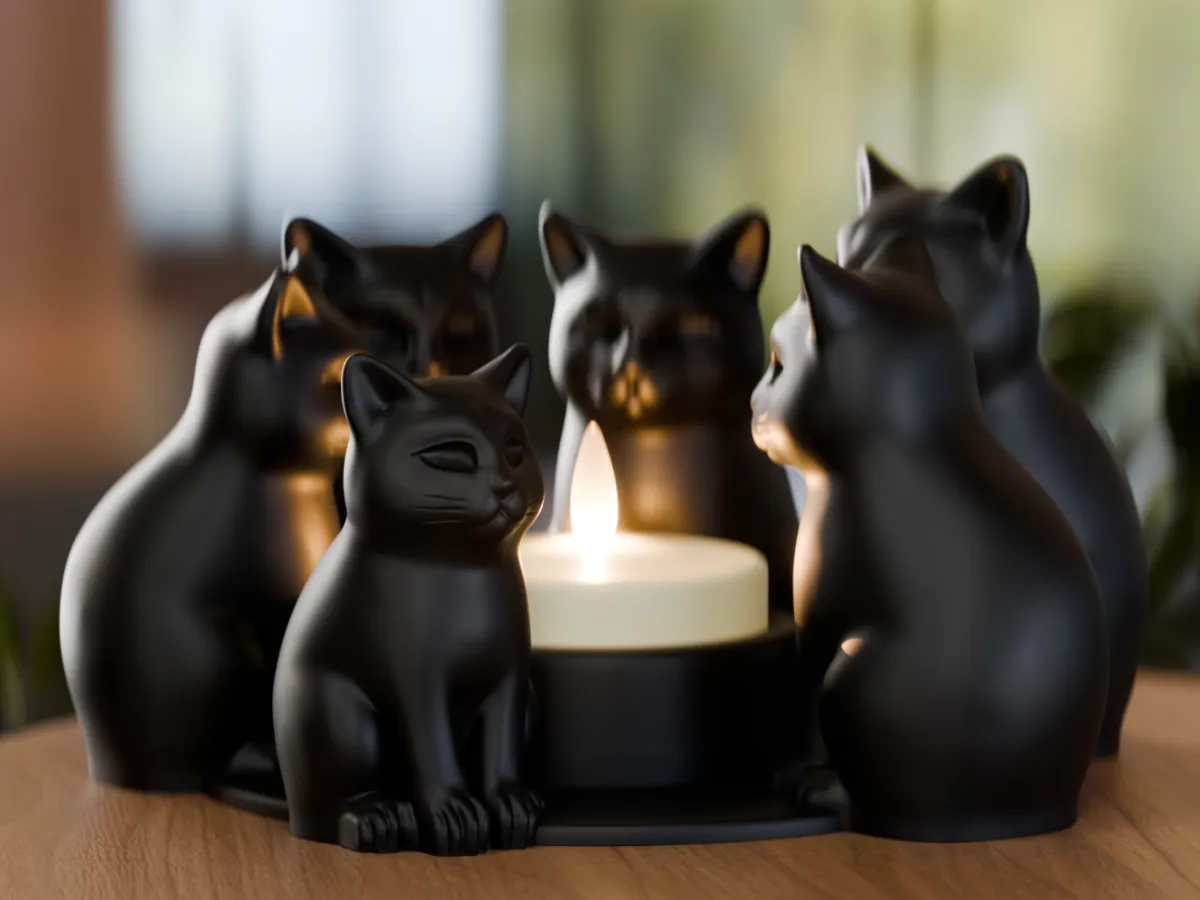 Kitty Circle Tealight Holder for Cozy Decor