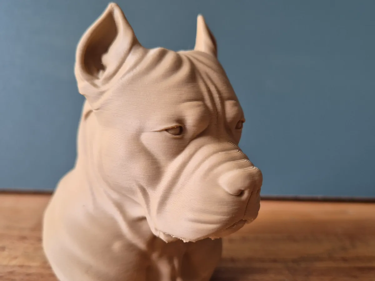 Pitbull terrier Bust, Realistic Dog Sculpture