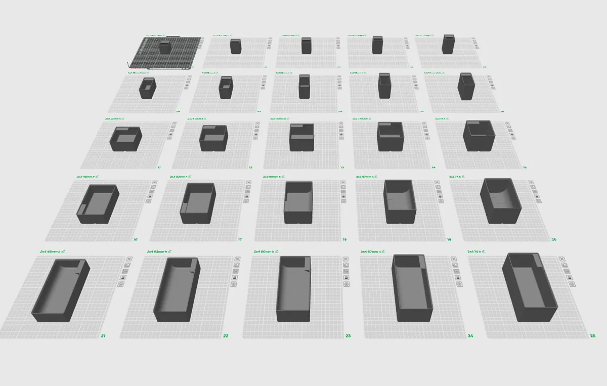 Gridfinity with label tab and finger scoop, photo 3 of 3 - Gridfinity with label tab and finger scoop Storage & Organisation
