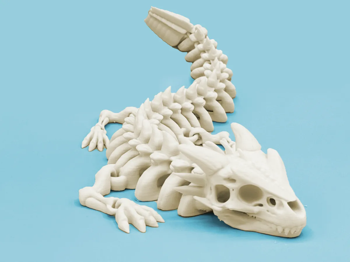 Articulated long skeleton dragon