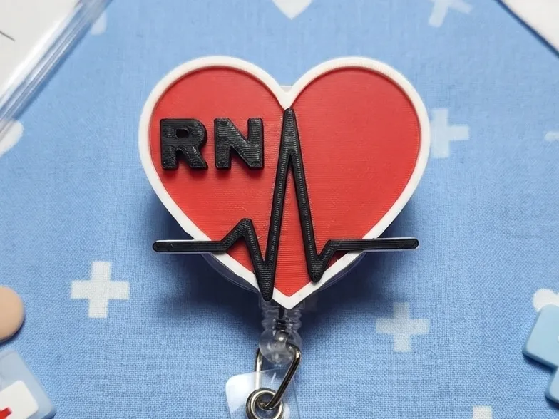 Nurse Heart Badge Reel Face