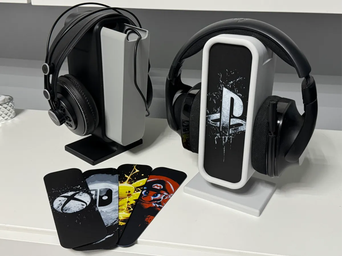 Headphone stand, changeable front + hidden box