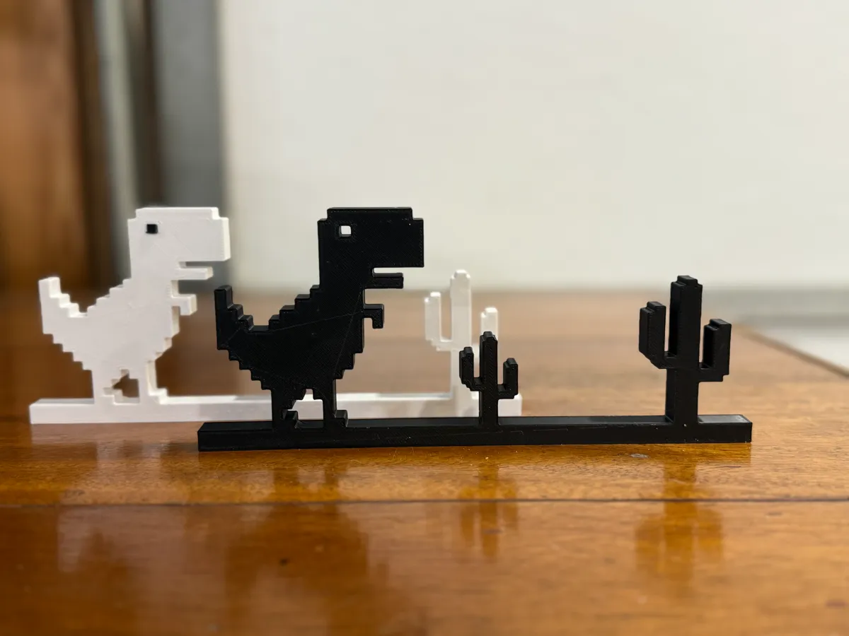 Pixel Dino Desert Scene Decor