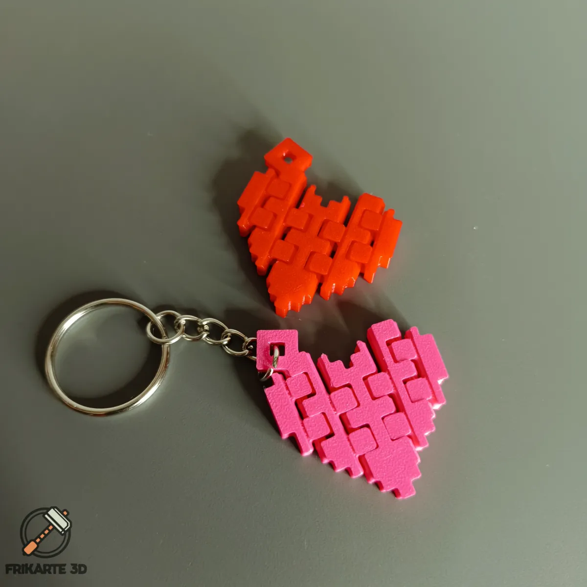 Articulated Pixel Heart Keychain