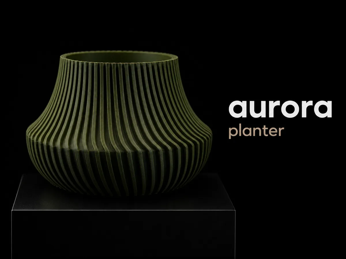 Aurora Japandi Ribbed Planter