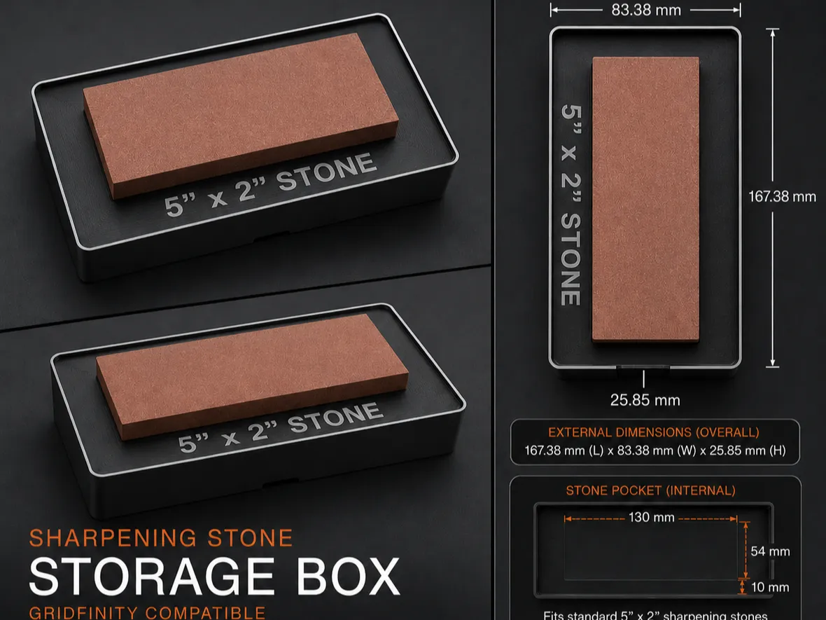 Gridfinity 5” x 2” Machinist Stone | Norton Stone - Grid Storage Bins & Baseplates, in stock