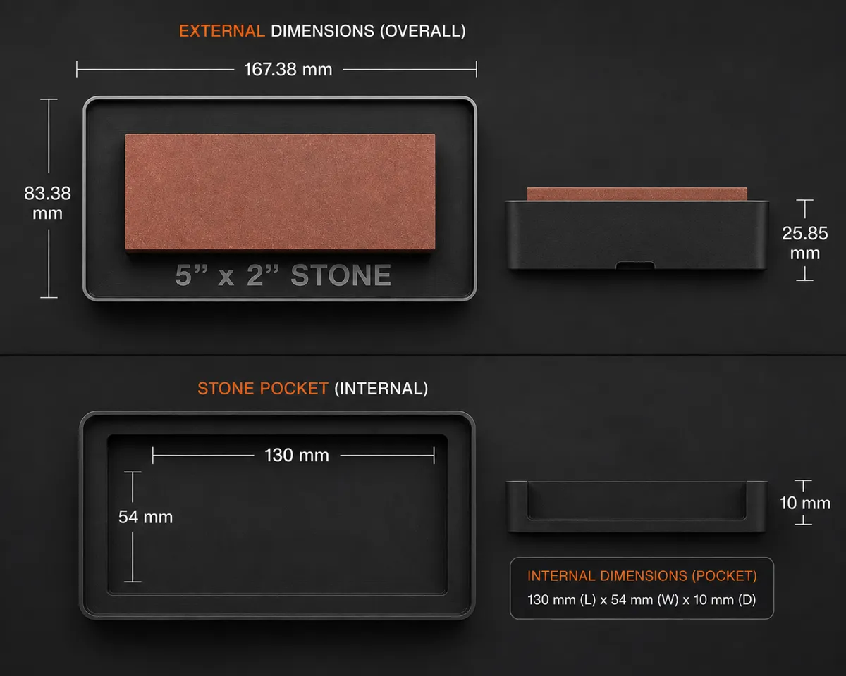 Gridfinity 5” x 2” Machinist Stone | Norton Stone, photo 3 of 4 - Gridfinity 5” x 2” Machinist Stone | Norton Stone Storage & Organisation
