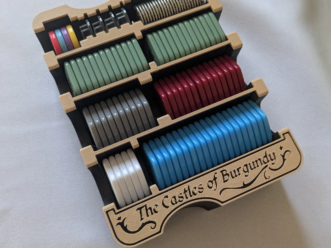 Castles of Burgundy Acrylic Token Holder - Board Game Inserts & Organisers, in stock