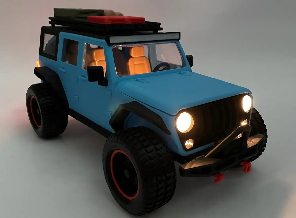 JEEP WRANGLER with LED lights - SCALE 1:12, photo 3 of 4 - JEEP WRANGLER with LED lights - SCALE 1:12 Lamps & Lighting