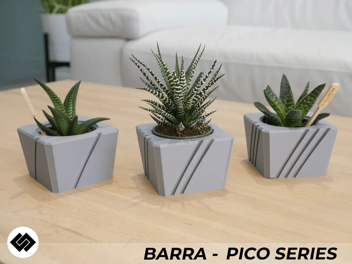 Barra Series Triple Planter Set, photo 3 of 4 - Succulent & Mini Planters, planter design